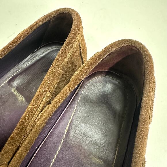 EXCELLENT Carmina x Epaulet Snuff Brown Suede String Loafers Hand Grade 7.5 - Picture 8 of 12
